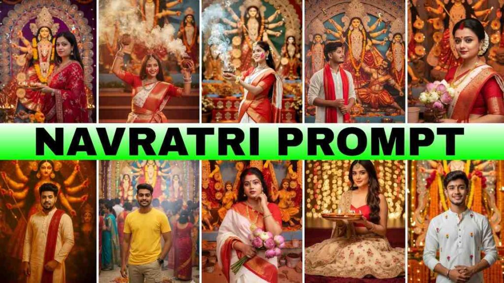 Durga Puja navratri Photo Editing Gemini Prompt