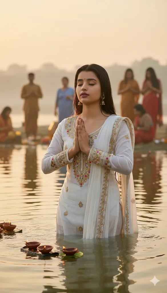 chhath puja girls photo editing prompt