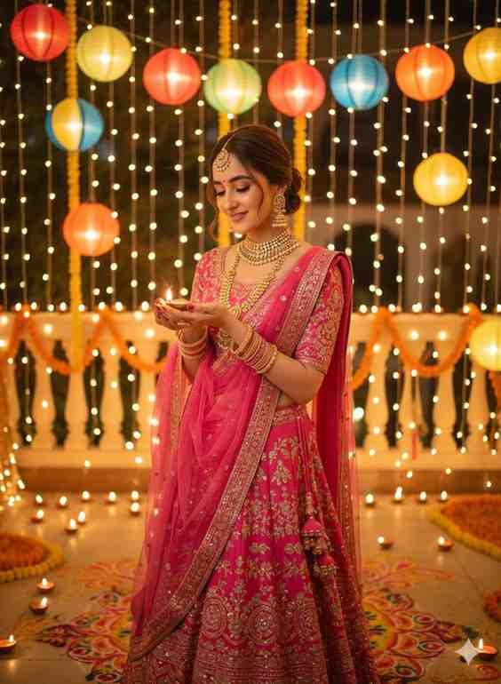diwali girls ai photo editing prompt