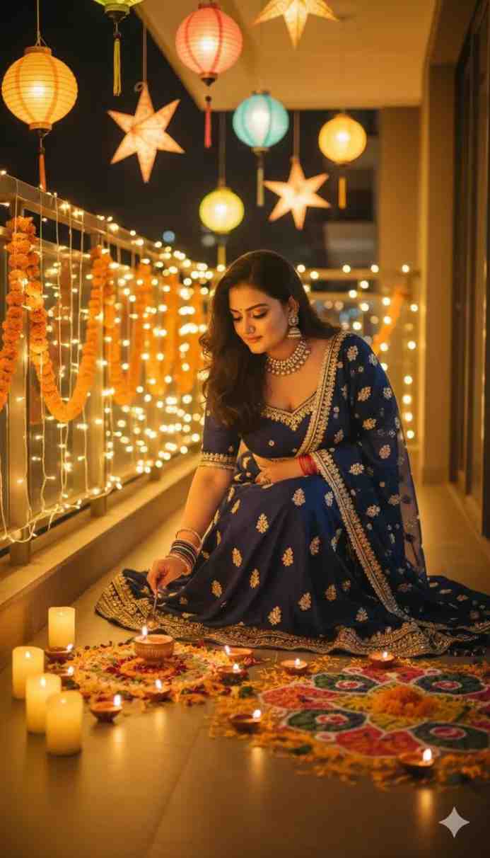 diwali girls photo editing prompt