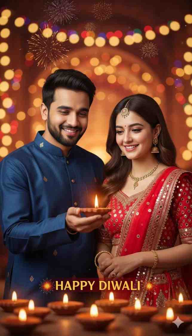 diwali photo editing google gemini prompt couple