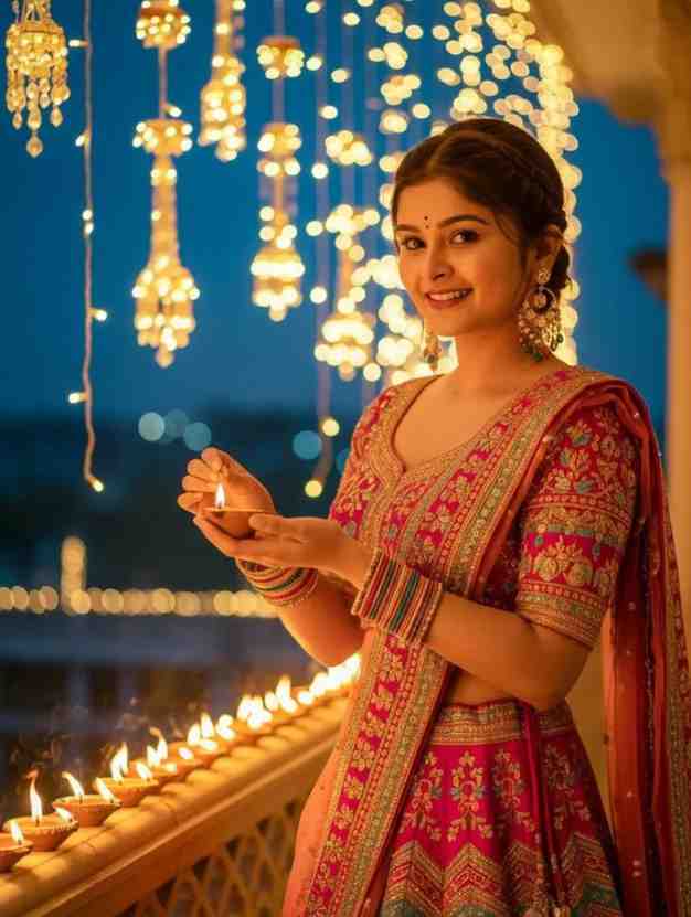 girls diwali gemini photo editing prompt