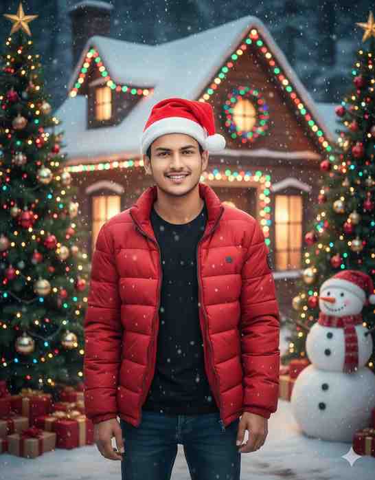 Couple Merry Christmas Ai Photo Editing