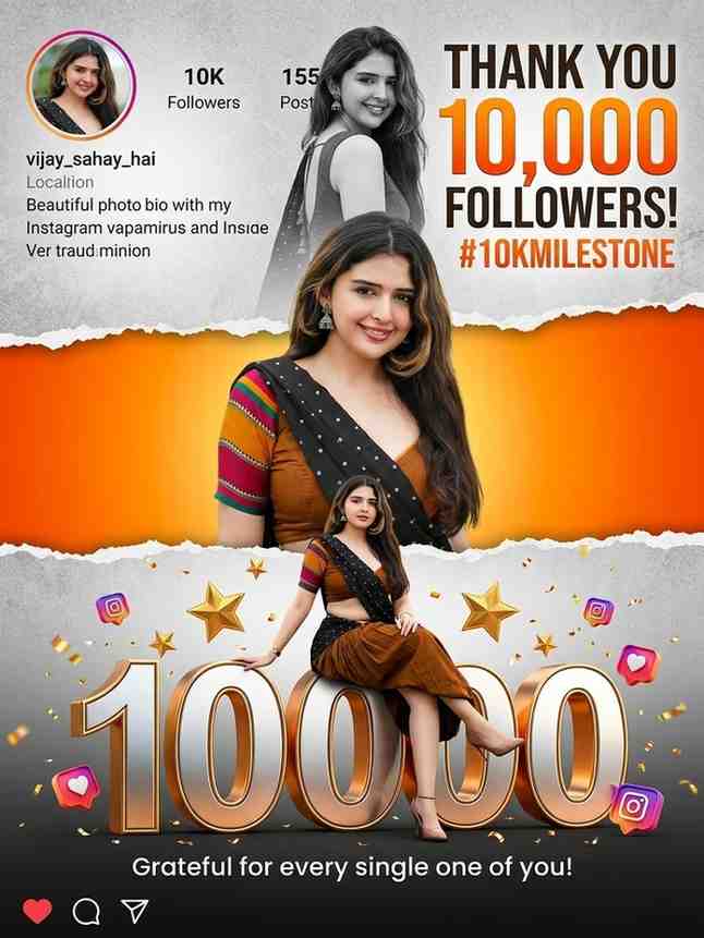Instagram milestone poster celebrating prompt
