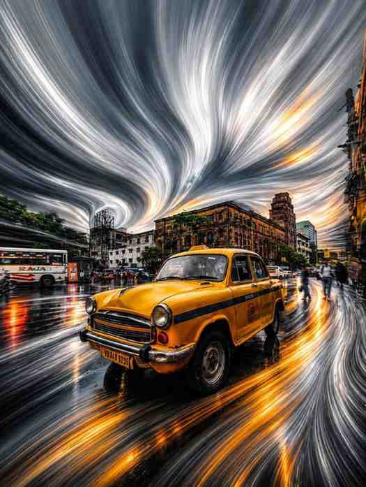 Cinematic Pixel Stretch Artwork Photo Editing Prompt